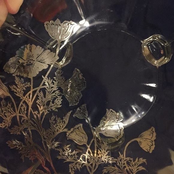 SILVER City Flanders Poppy silver overlay dish. - Picture 6 of 7